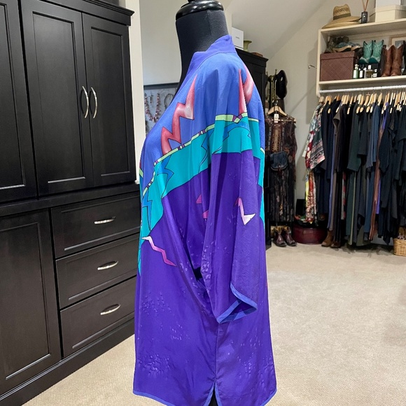 One-of-a-Kind Handpainted Silk Wearable Art Top by Ellen Spring - Picture 2 of 6